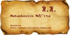 Matuskovics Márta névjegykártya